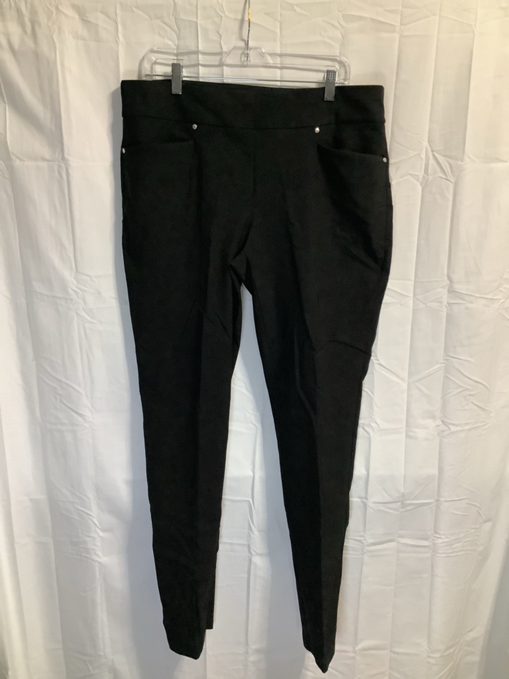 PGA Tour Black Slim Ponte Leggings with Pocket Accents NWOT XL